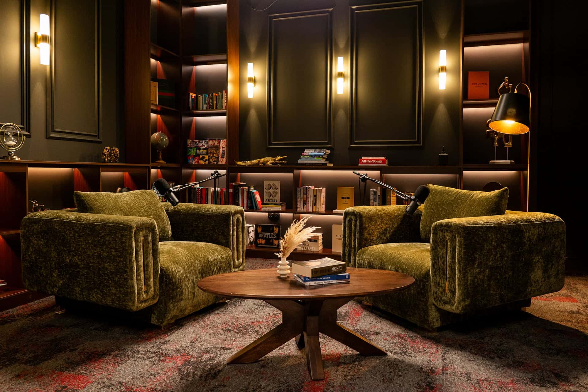 Ember Set – Luxurious Podcast Studio with Velvet Lounge & Professional Equipment - Podcast Space in Dubai