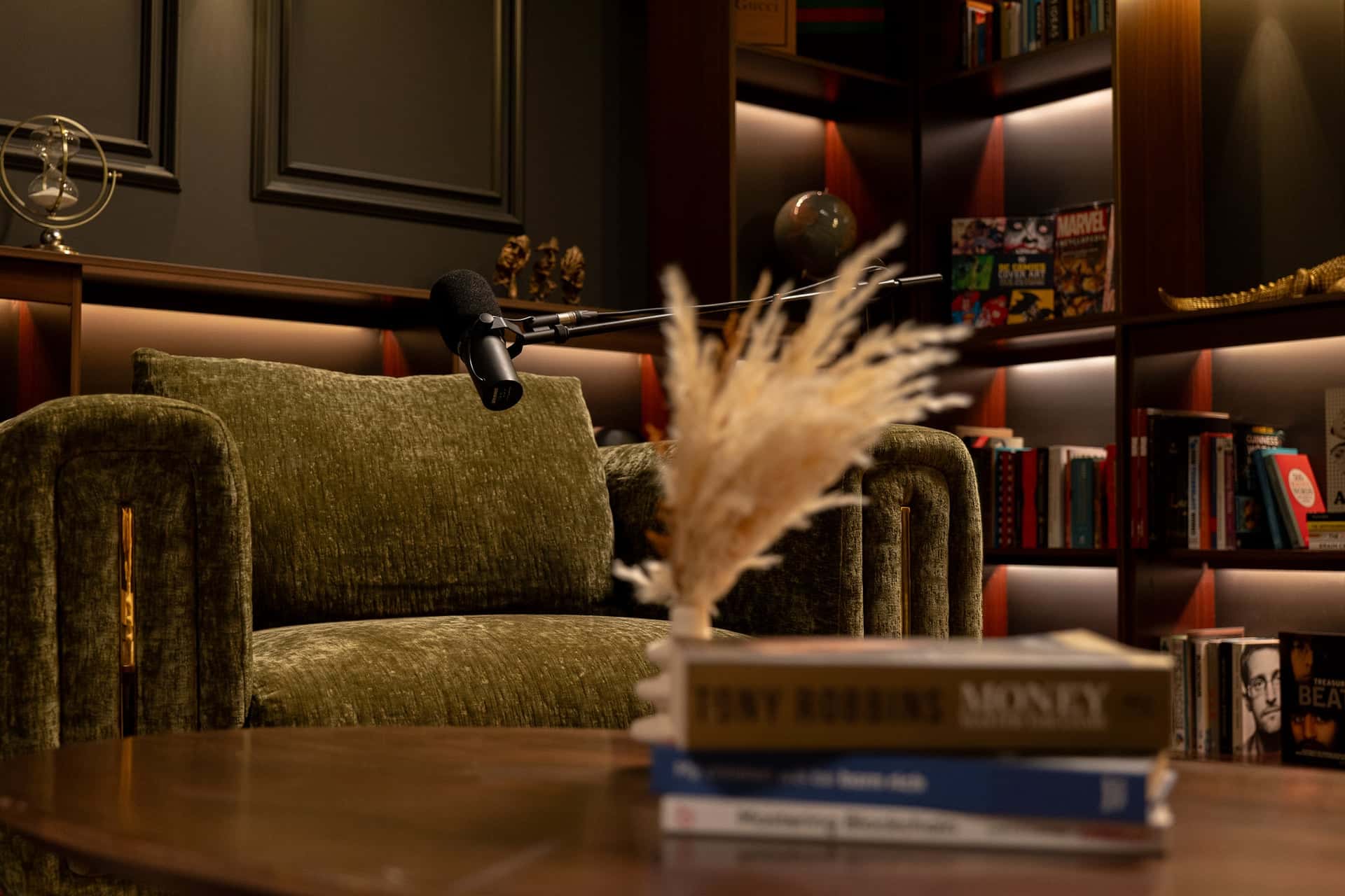 Ember Set – Luxurious Podcast Studio with Velvet Lounge & Professional Equipment - Podcast Space in Dubai