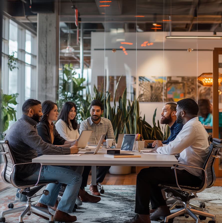 Creative professionals collaborating
