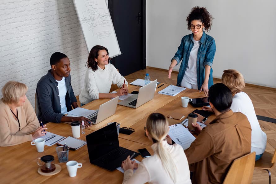 Professional freelancers working on a project
